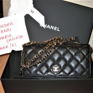 BNIB CHANEL Wallet On Chain~FULL SET~Black w/GHW!!